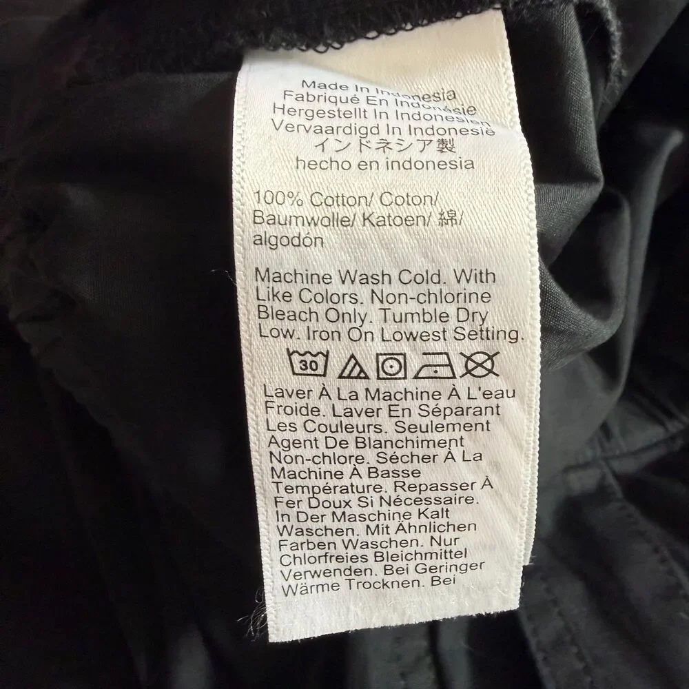 MADEWELL The Pull-On Barrel-Leg Utility Pant in Poplin XL Jet Black NWT B87